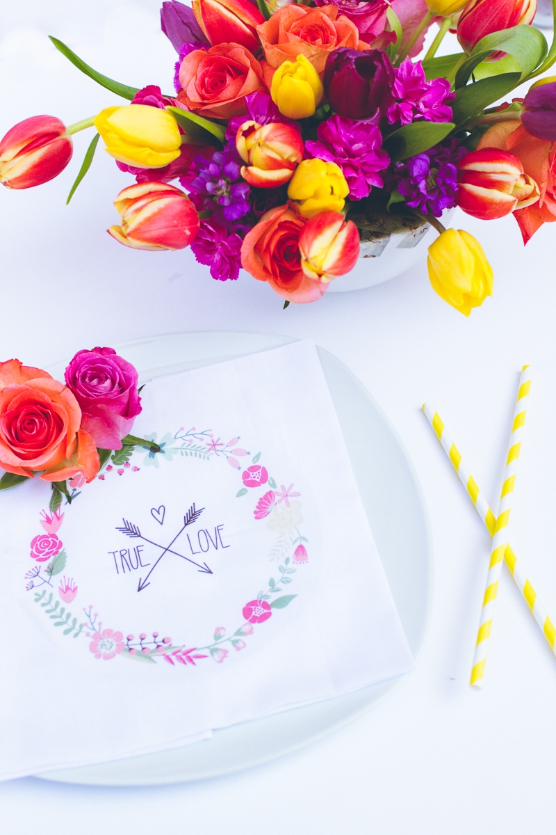 Picture Of diy true love flower napkin for wedding decor  3