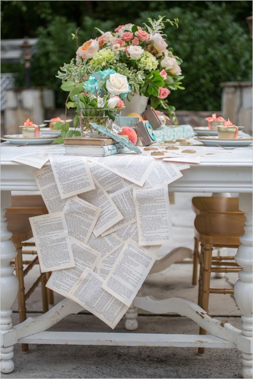 DIY Vintage Book Page Table Runner For Your Wedding