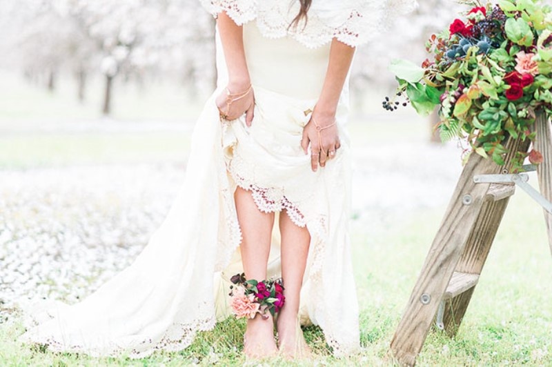 Picture Of dreamy bohemian wedding inspiration at almond orchard  18