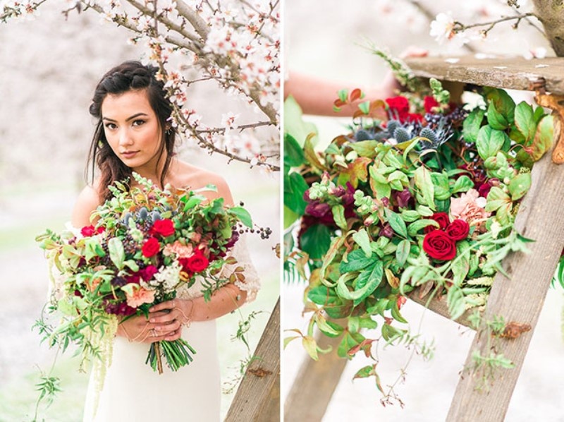 Picture Of dreamy bohemian wedding inspiration at almond orchard  7