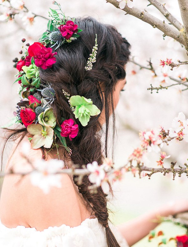 Picture Of dreamy bohemian wedding inspiration at almond orchard  8