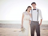 Dreamy Lavender Inspired Wedding Beach Shot