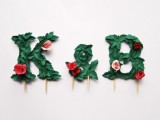 DIY Paper Flower Monogram Cake Topper