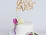 Sparkly DIY Best Day Ever Wedding Cake Topper