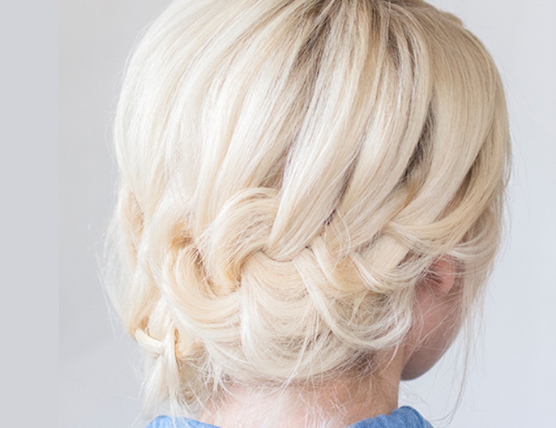 Easy and pretty diy tucked braid hair updo for a bride or bridesmaids  1
