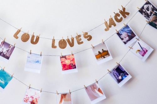 Easy DIY Polaroid Photo Banner For Wedding Decor