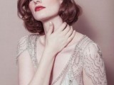 a large one side embellished headpiece is a fantastic idea for an art deco bride