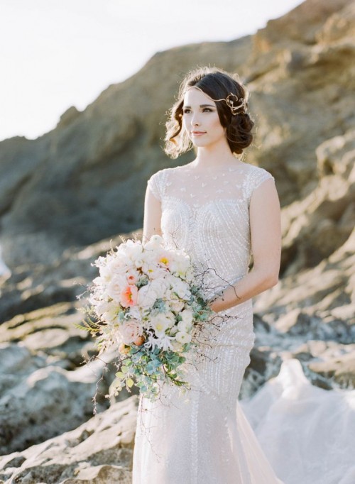 Elegant Beach Wedding Inspiration With Glam Touches