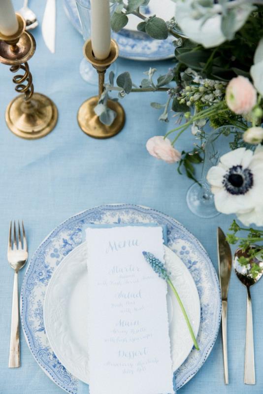 Picture Of elegant dusky blue wedding inspiration at the dutch castle  4