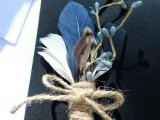 a lovely boutonniere for a boho wedding