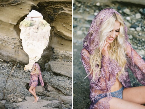 Ethereal Seaside Bridal Shoot With A Lavender Wedding Gown