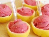 fresh ice cream served in half lemons is a delicious and refreshing dessert for a summer wedding