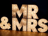 gold marquee Mr and Mrs letters are amazing for refined wedding decor for now