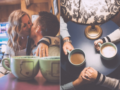 Extremely Cozy Coffee Shop Engagement Session