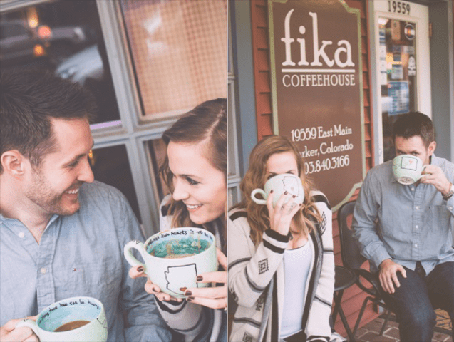 Extremely cozy coffee shop engagement session  6