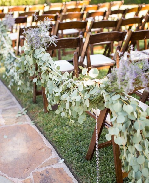 a spring wedding aisle with lavender is a lovely idea for a relaxed rustic or wildflower wedding aisle at a spring or summer wedding