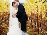 go for wedding portraits in the vines to embrace your wedding location and theme