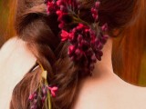 a stylish fall braided hairstyle for a bride