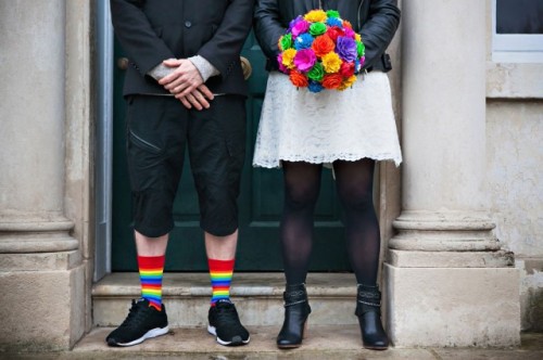 Geeky Rainbow Punk Rock Tea Party Wedding