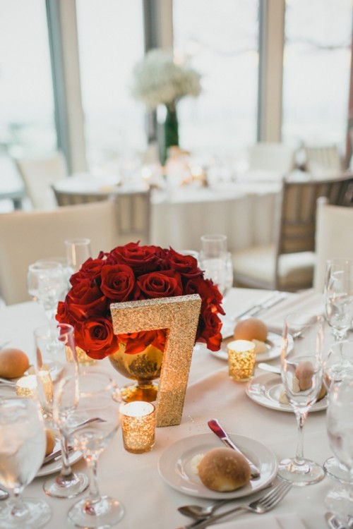 Glam And Elegant Gold And Red Nyc Wedding
