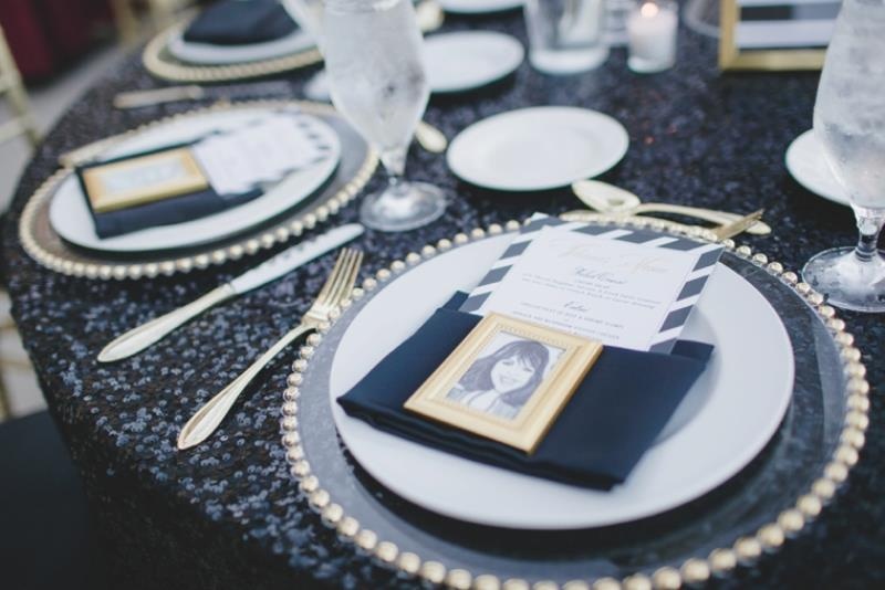Glamorous black and white with pops of gold wedding inspiration  13
