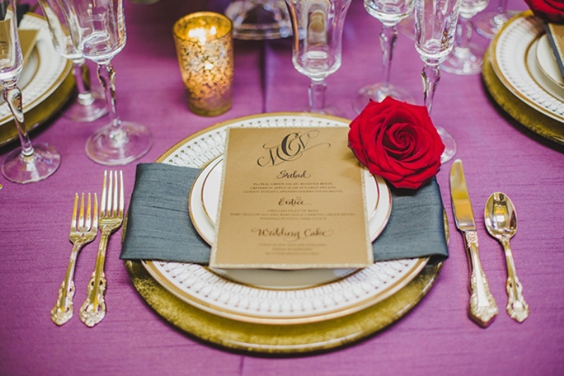 Picture Of glamorous red and purple wedding inspiration  19