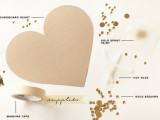 Gold Diy Sequin Heart As Your Glamour Wedding Decor Piece