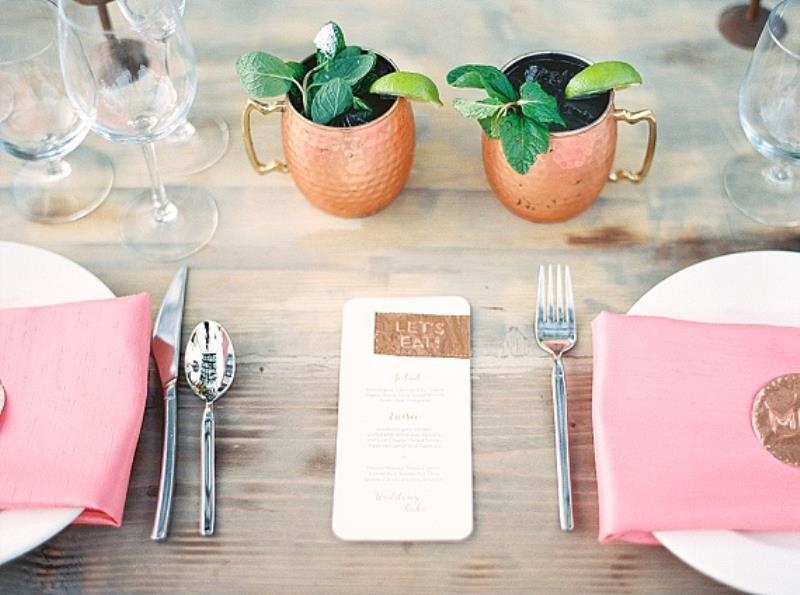 Gorgeous copper and coral outdoor wedding inspiration  22