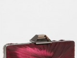 a draped burgundy clutch box for a touch of color for the bride or bridesmaids