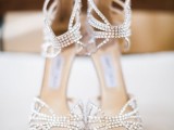 beautiful embellished ankle strap wedding shoes with high heels and peep toes look ethereal and wonderful and will beautifully finish your bridal look