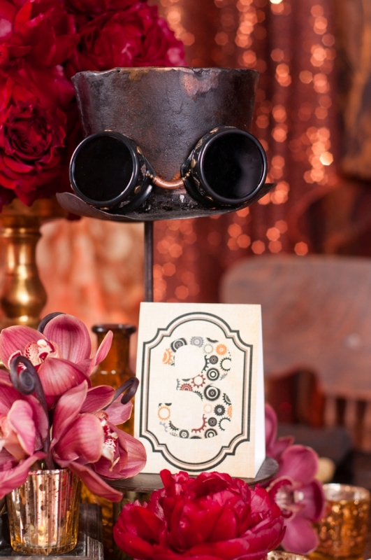 Gorgeous Red And Copper Steampunk Wedding Inspiration