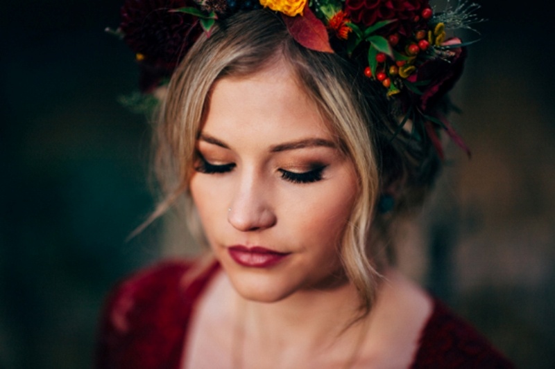 Gorgeous rich red fall bridal session  12