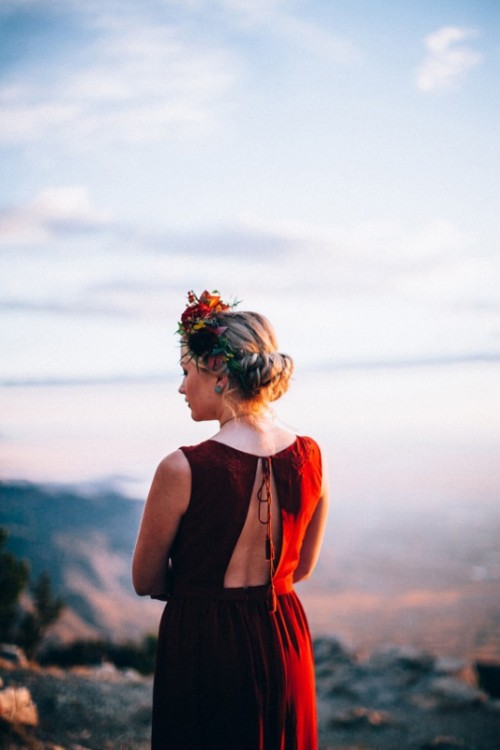 Gorgeous Rich Red Fall Bridal Session