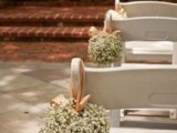 baby’s breath balls with ribbons are a nice way to accent the aisle and they will bring timeless elegance