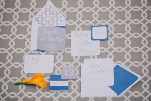 Grey And Blue With Pops Of Yellow Wedding Decor Inspiration