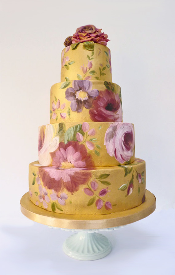 Hand painted wedding cakes by nevie pie cakes  6