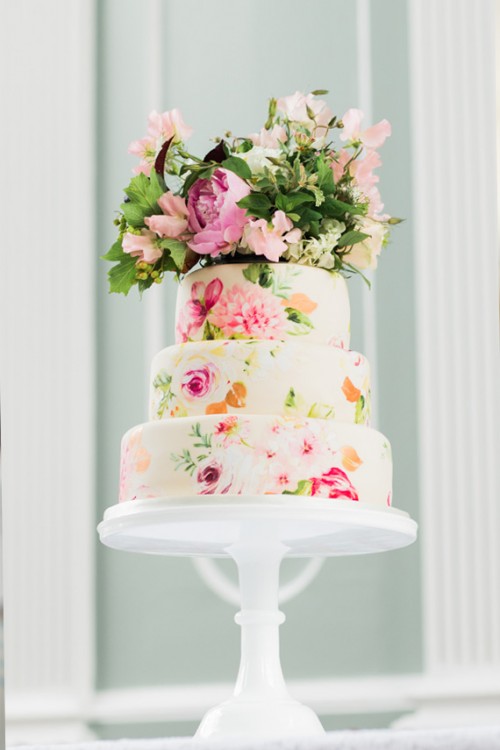 Hand Painted Wedding Cakes By Nevie Pie Cakes