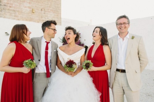 Hot Red Southern Italy Wedding With Retro Touches