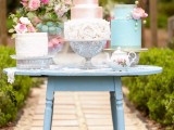a vintage table with crystal bowls instead of usual cake stands is ideal for a vintage wedding