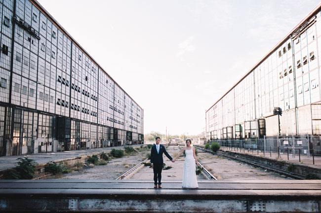 Industrial warehouse wedding with green touches  1