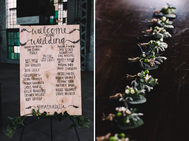 Picture Of industrial warehouse wedding with green touches  2
