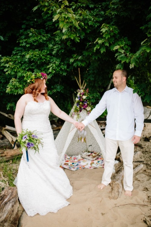 Intimate And Colorful Boho Beach Wedding Inspiration