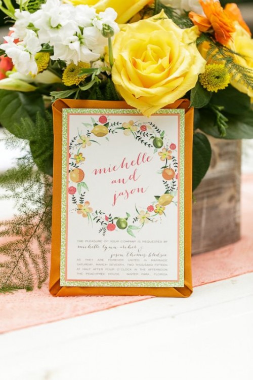 Intimate And Cozy Citrus Wedding Inspiration At Peachtree House