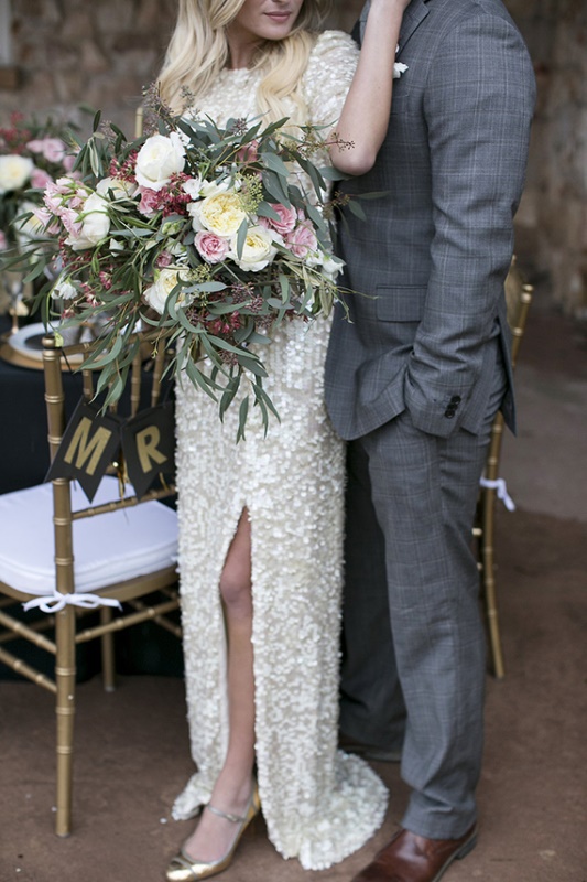 Picture Of intimate and elegant black and gold wedding inspiration  1