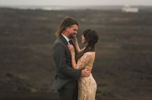 Intimate Vow Exchange On Iceland Honeymoon
