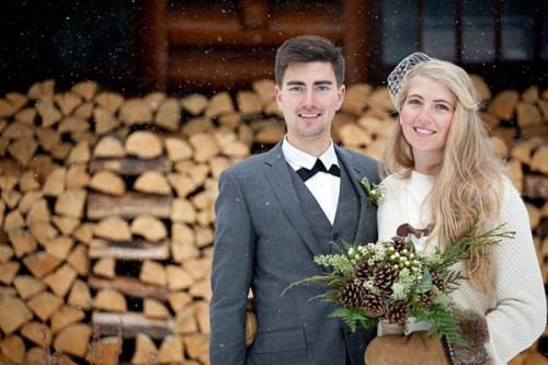 Lake Louise Ski Resort Winter Wedding With Woodland Details