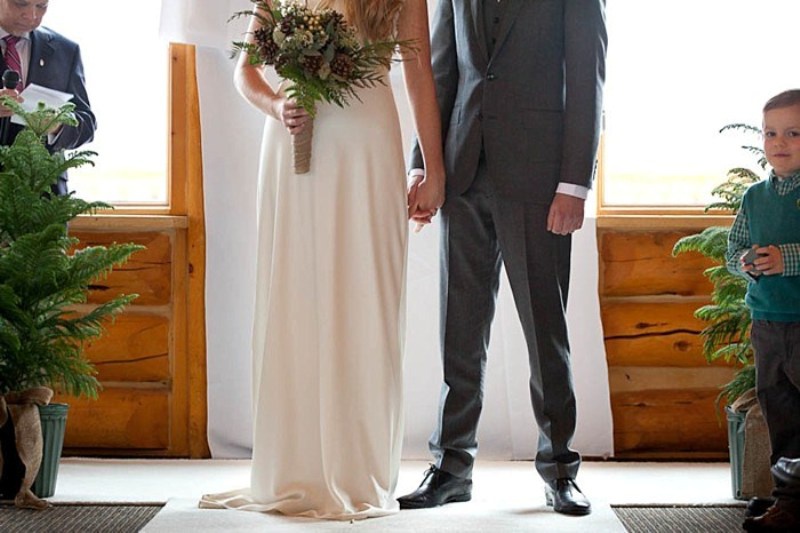 Picture Of lake louise ski resort winter wedding with woodland details  11