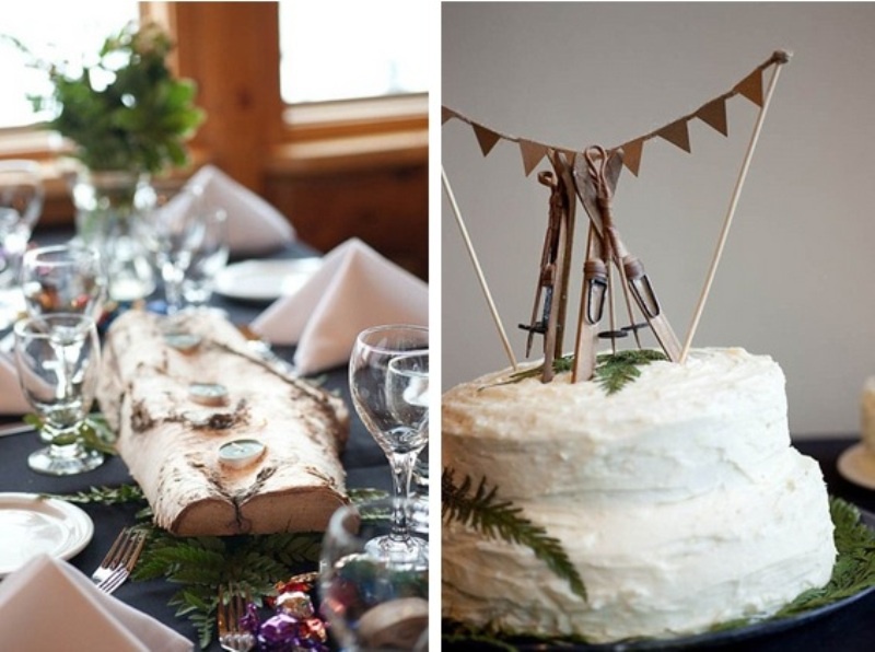 Picture Of lake louise ski resort winter wedding with woodland details  16
