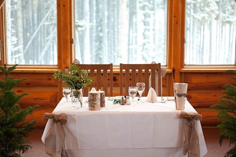 Picture Of lake louise ski resort winter wedding with woodland details  17