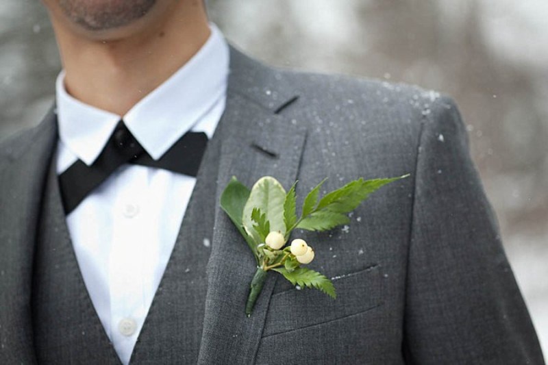 Picture Of lake louise ski resort winter wedding with woodland details  4